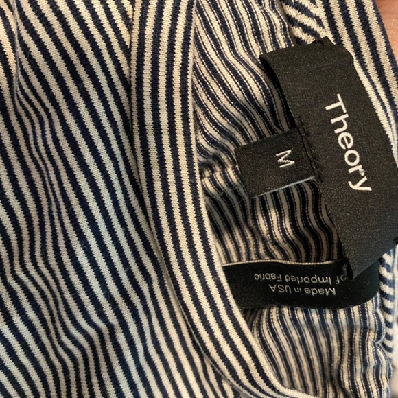 Theory Continuous T Dress Mini T-Shirt Short Sleeve Tunic Stripe Striped Minimal - Picture 3 of 5